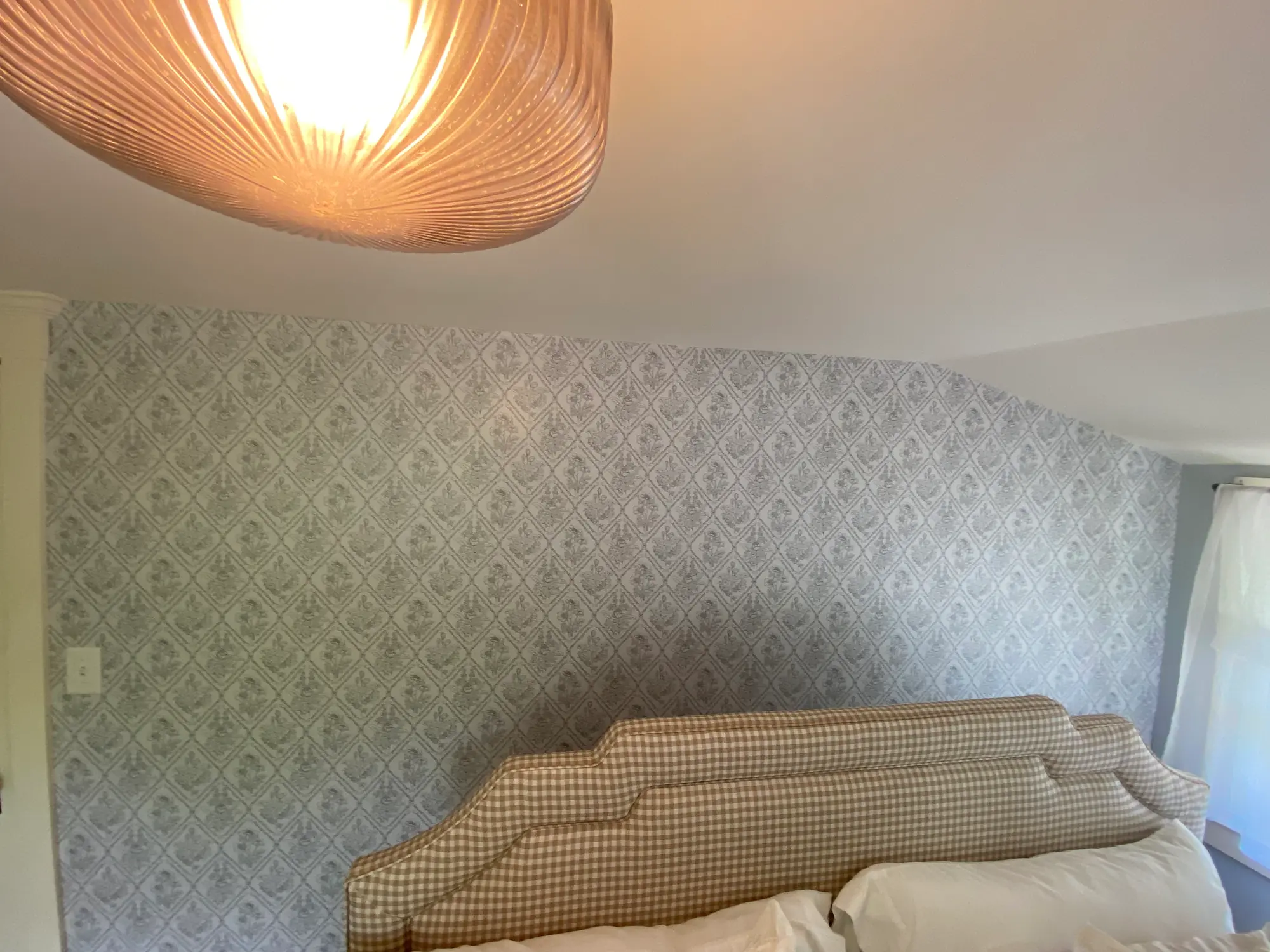 peel & stick wallpaper hanging in Far Hills, NJ