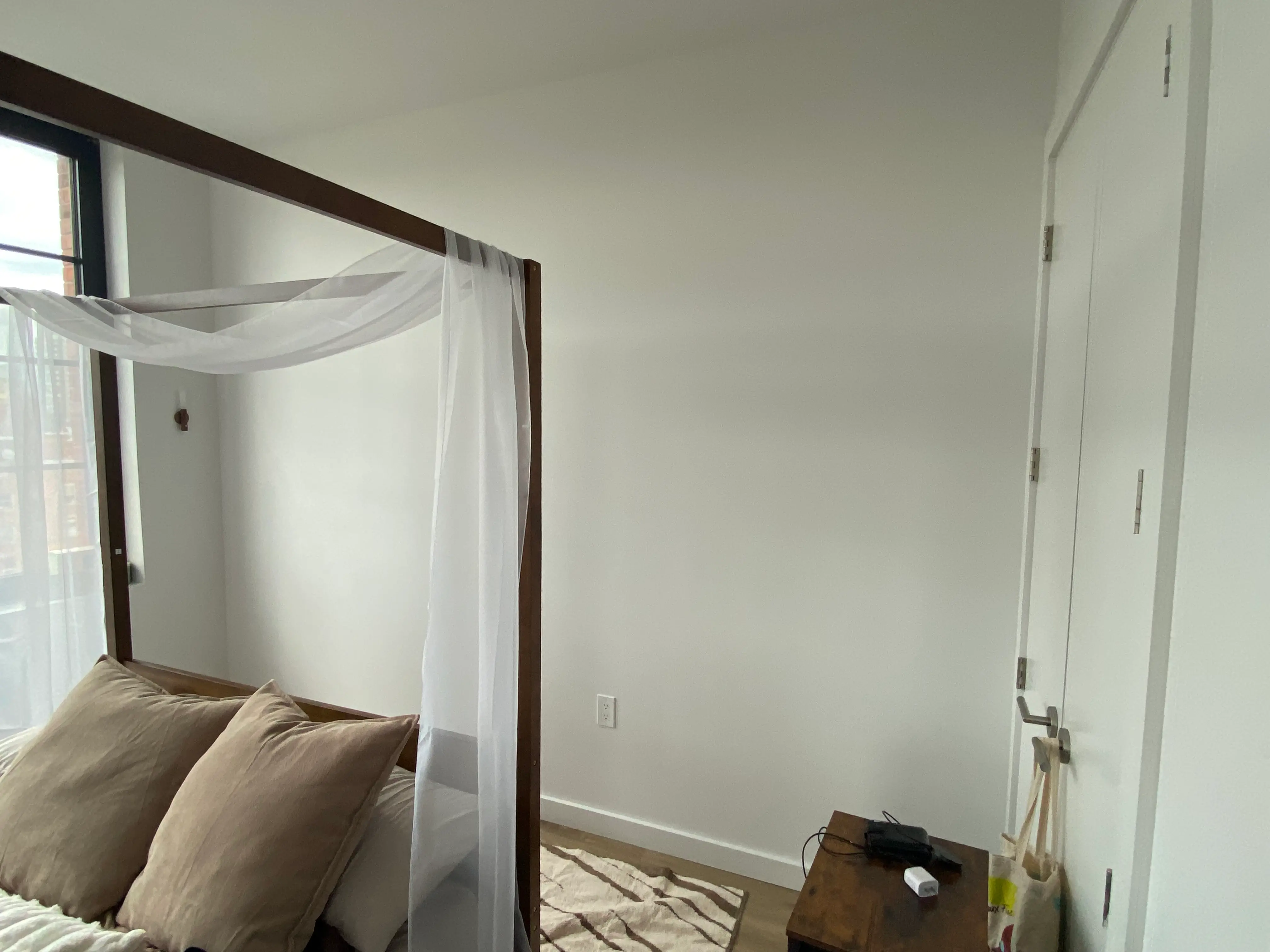 Room before mural wallpaper installation in Bronx, NY