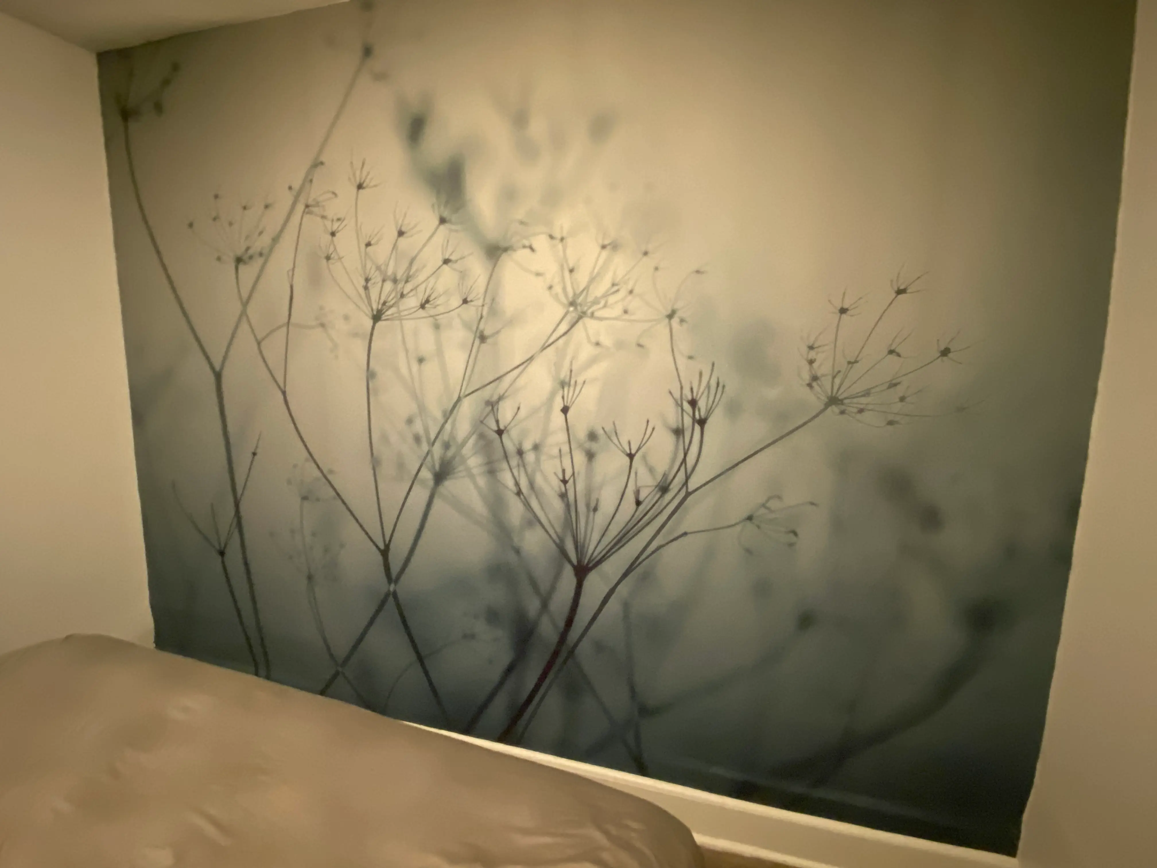 misty meadow wall mural in a Manhattan, NY bedroom